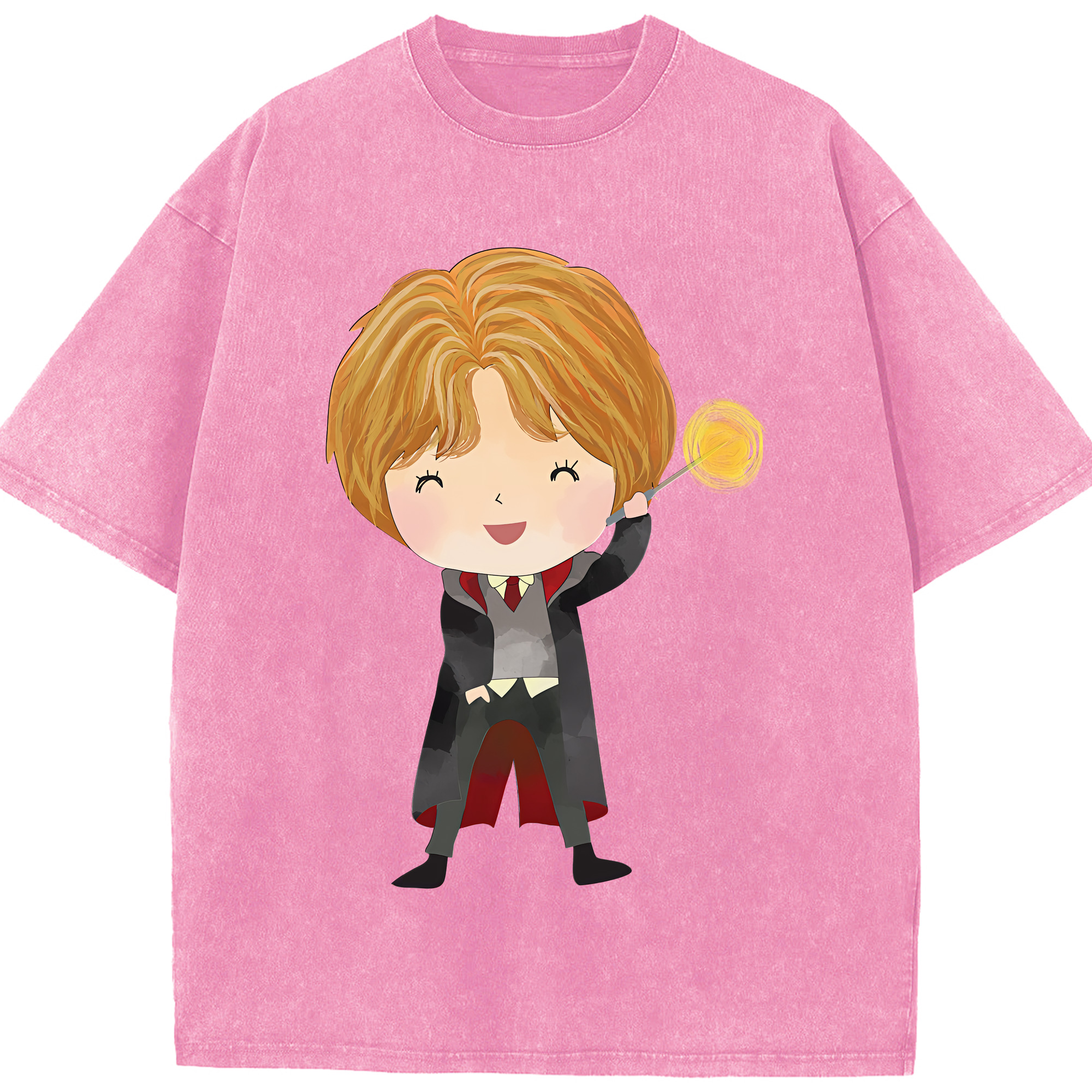 （画像用） Harry Potter ハリー・ポッターシリーズ 綿100% ヴィンテージ風 半袖Tシャツ（フロントプリント）